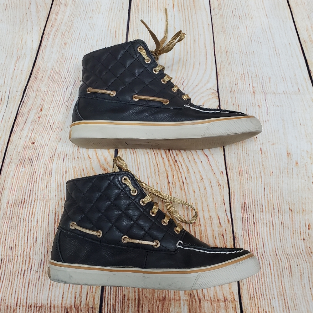 Sperry high-tops black quilted leather